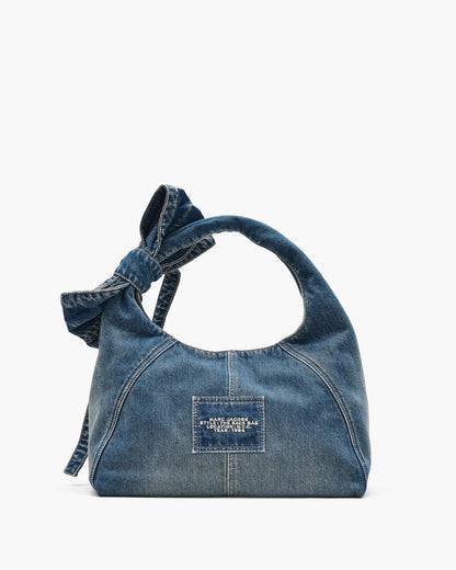 The Bow Denim Sack Bag