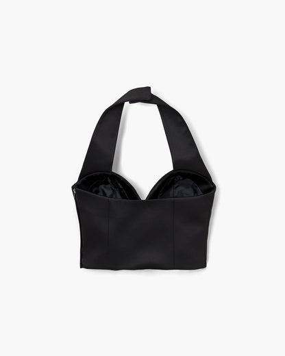 Sculpted Satin Halter Top