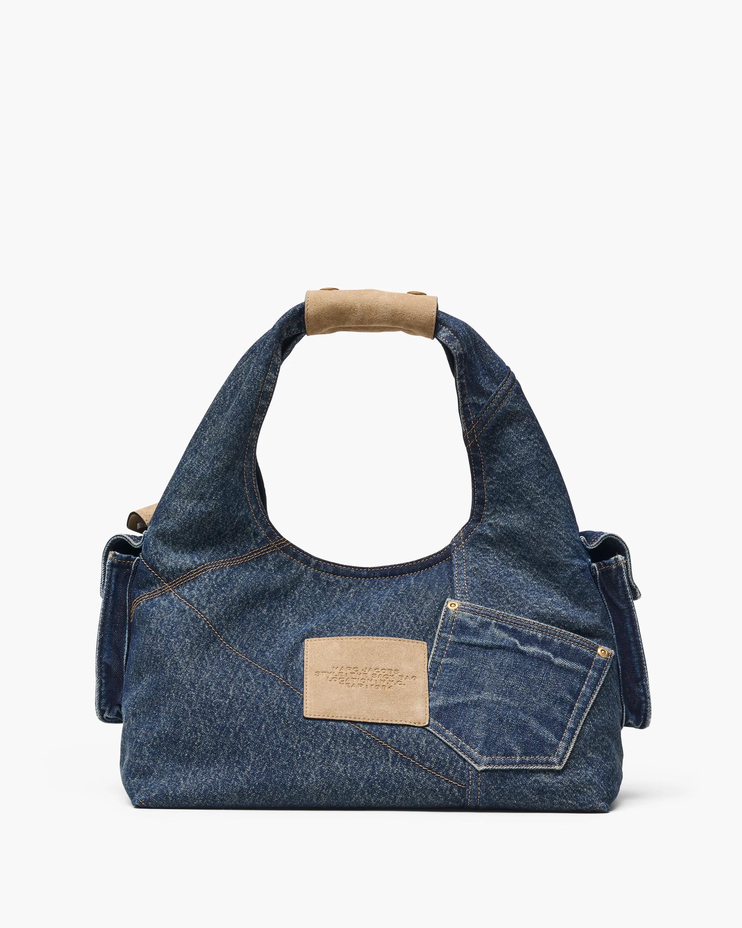 The Denim Suede Cargo Sack Bag