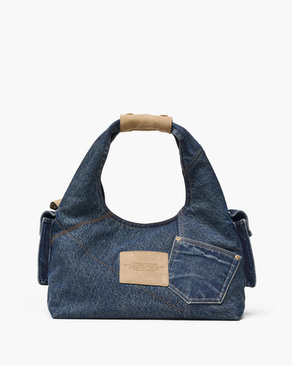The Denim Suede Cargo Sack Bag