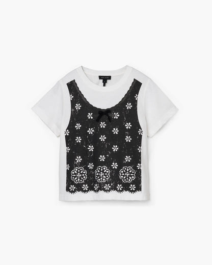Trompe L'Oeil Eyelet Slim Tee