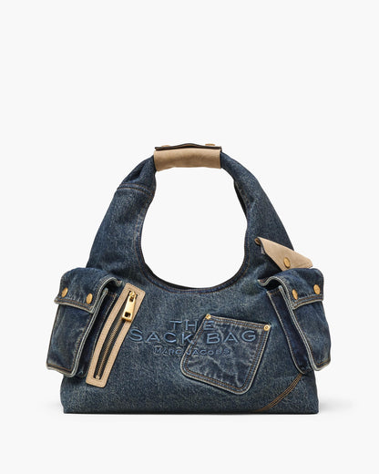 The Denim Suede Cargo Sack Bag