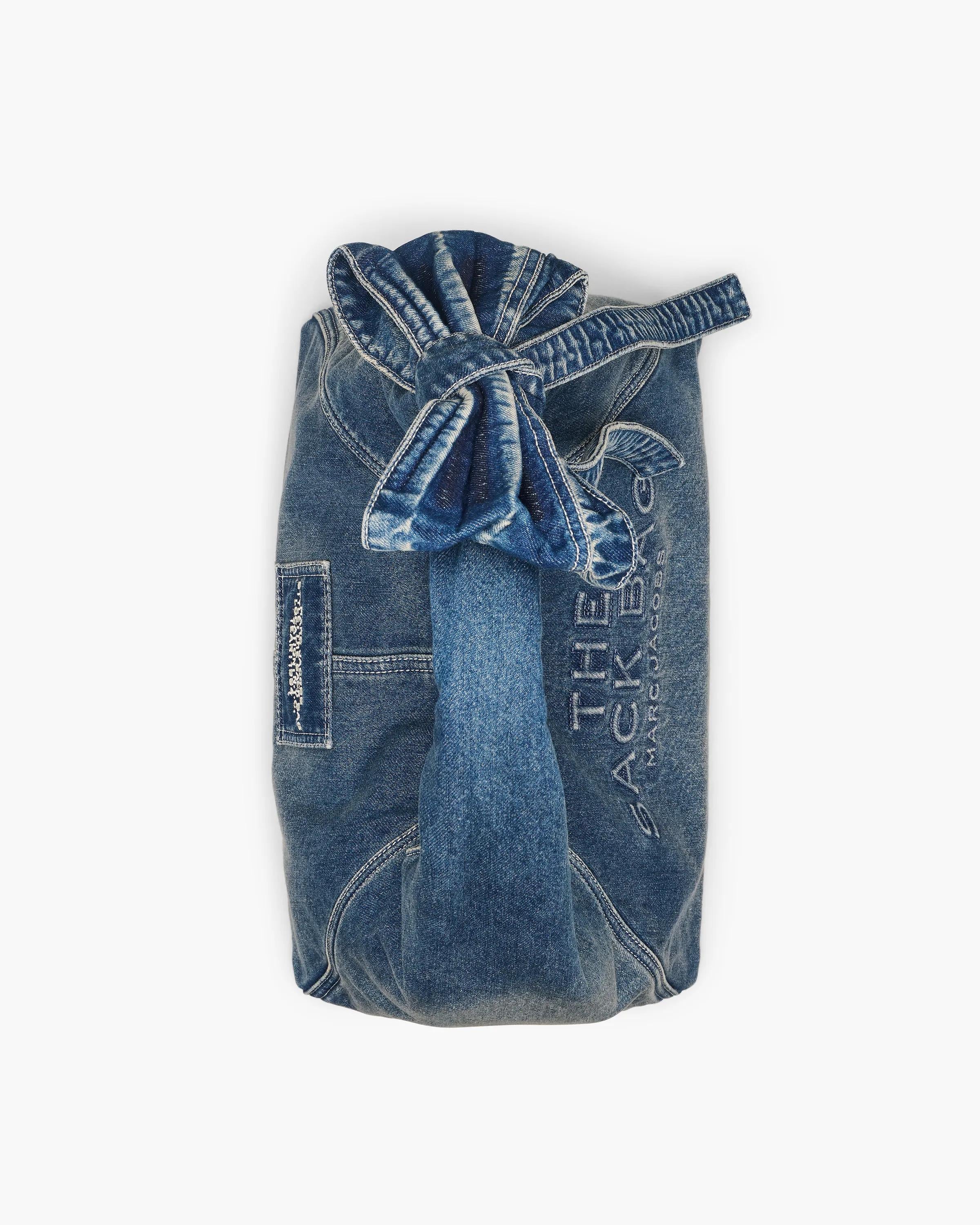 The Bow Denim Sack Bag