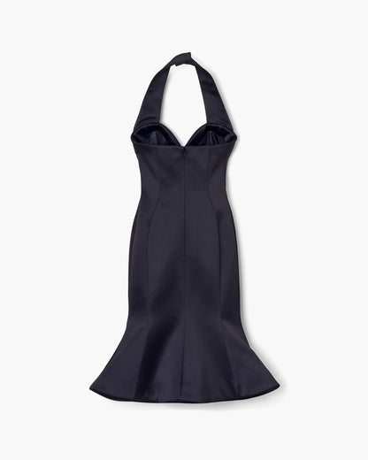 Sculpted Satin Halter Dress