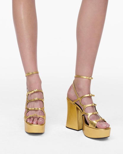 The Metallic Leather Kiki Platform Sandal