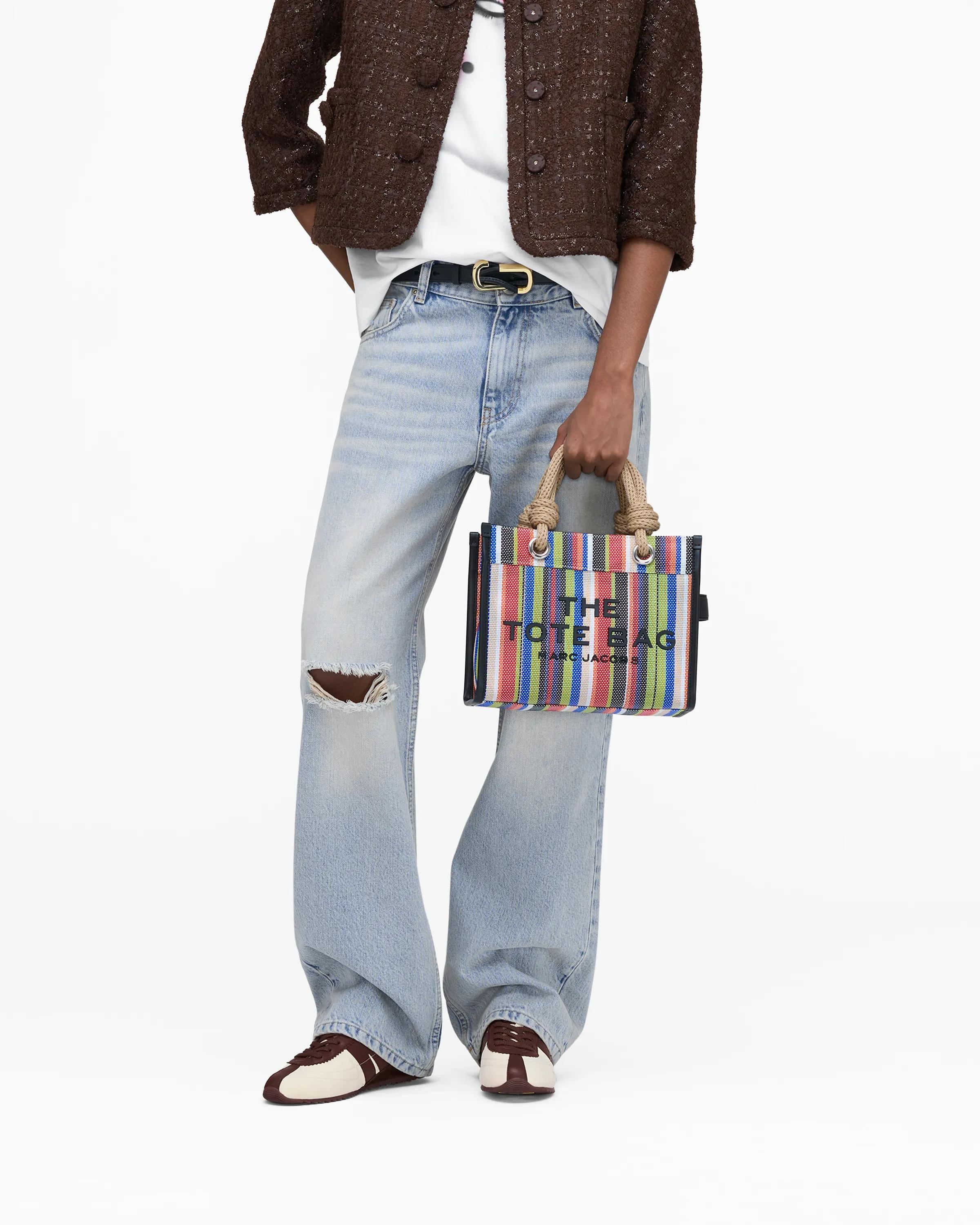 The Stripe Mesh Small Tote Bag