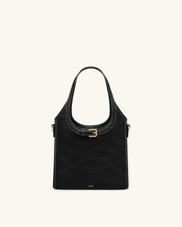Brooke Mini Belted Embellished Top Handle Bag - Black
