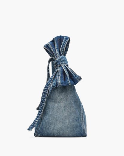 The Bow Denim Sack Bag