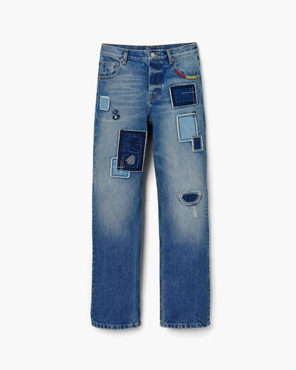 Patchwork Straight Jean