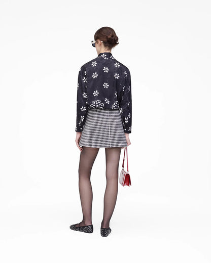Trompe L'Oeil Eyelet Bow Blouse
