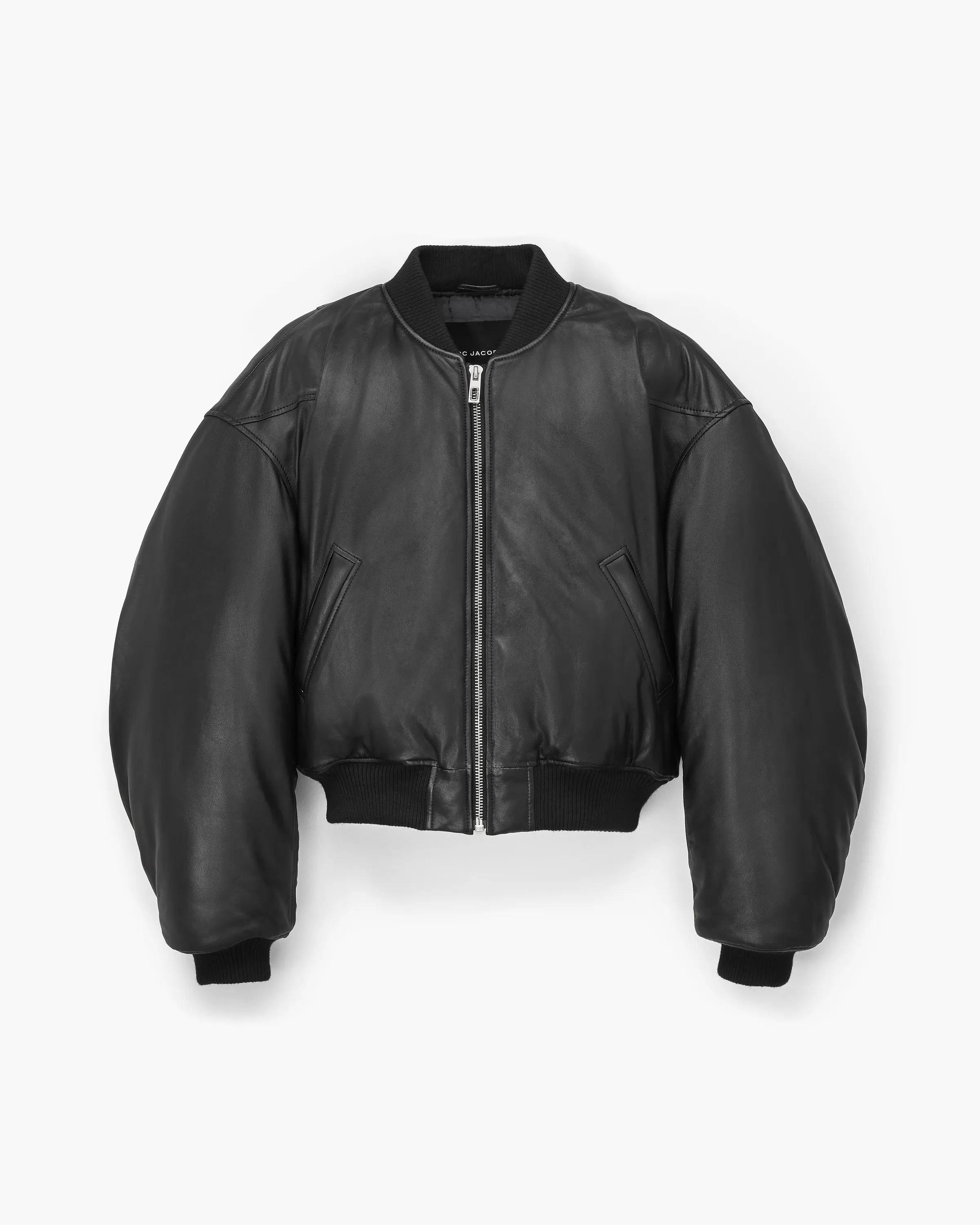 Puffy Leather Bomber