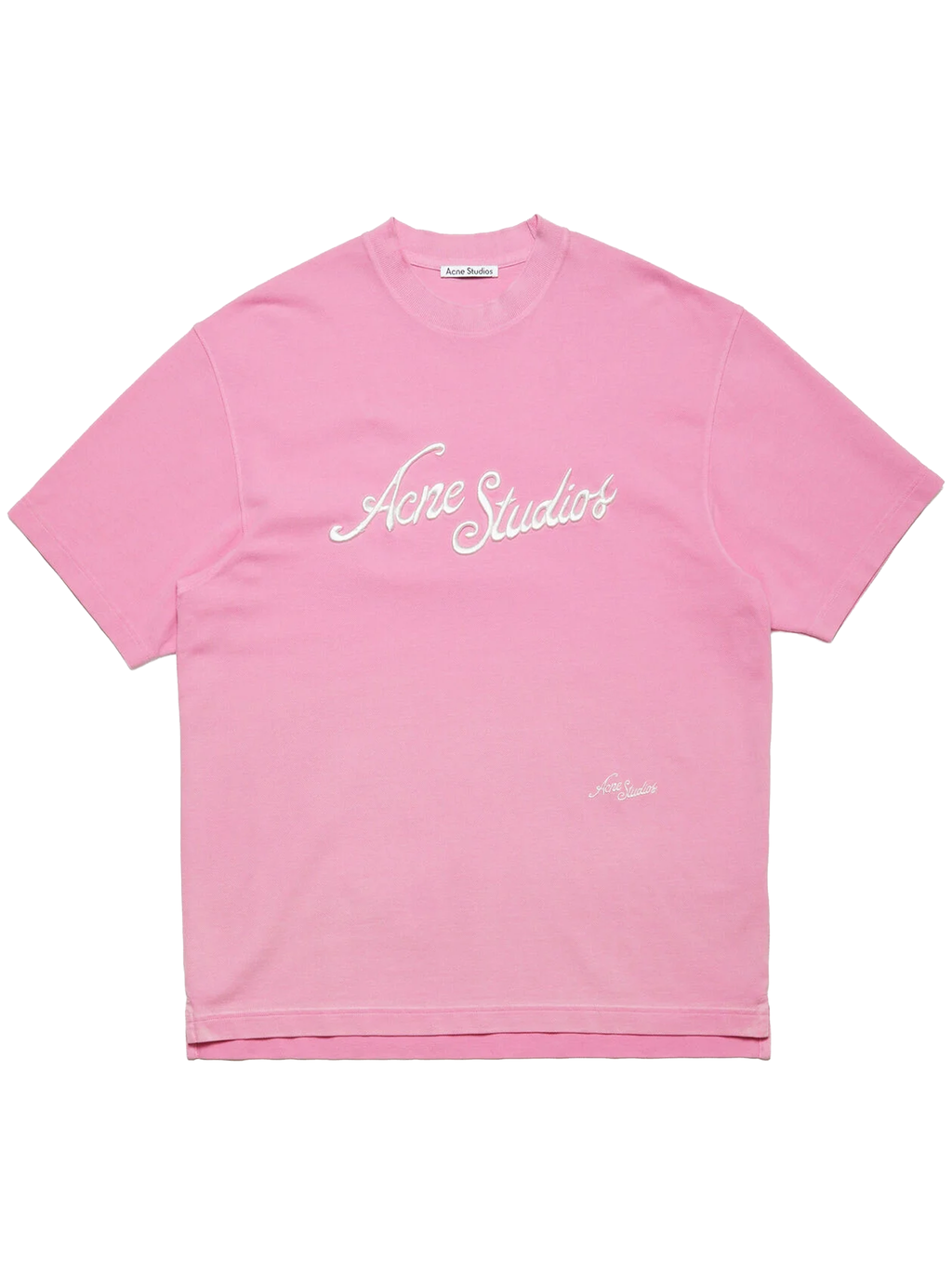 Acne Studios Embroidered Logo T-Shirt in Pink