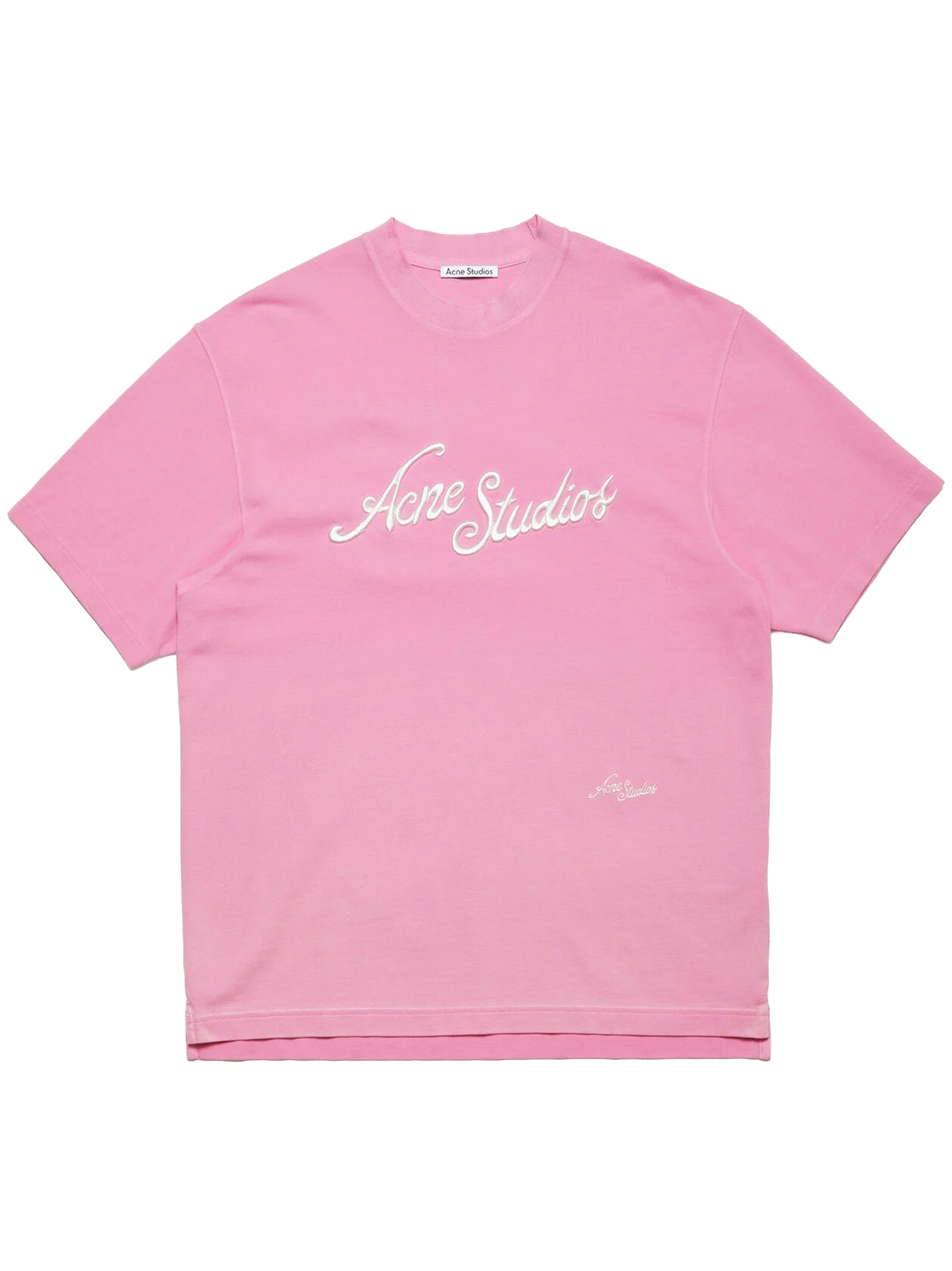 Acne Studios Embroidered Logo T-Shirt in Pink