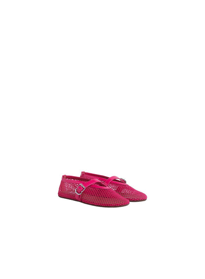 Alaïa Fuschia BALLET FLATS IN FISHNET