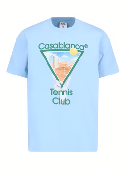 Casablanca Metaphysical Tennis Club Printed T-Shirt in Blue