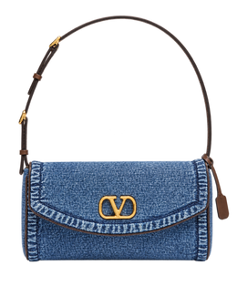 Valentino Garavani Devain Small Denim Shoulder Bag