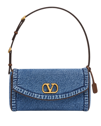 Valentino Garavani Devain Small Denim Shoulder Bag