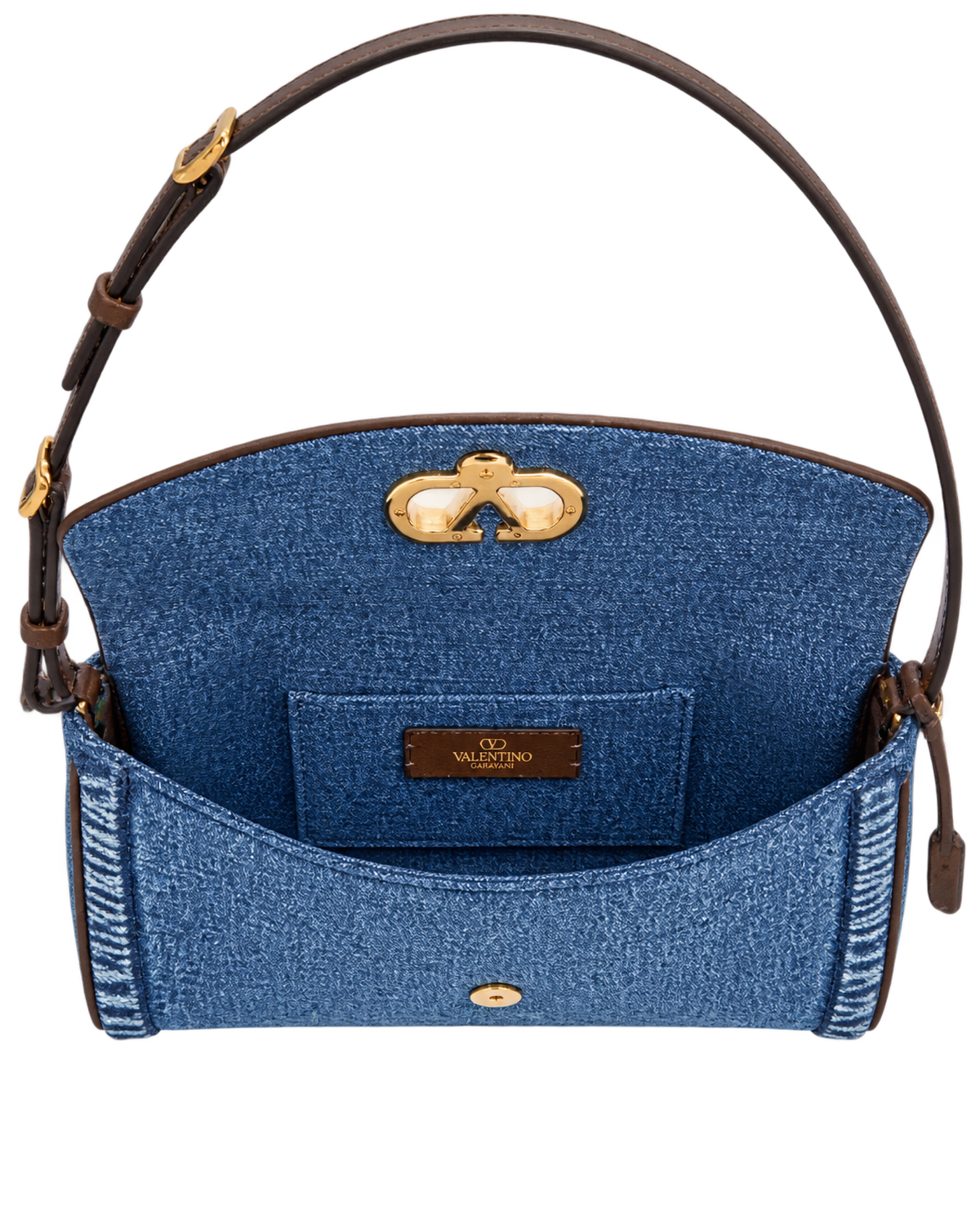 Valentino Garavani Devain Small Denim Shoulder Bag