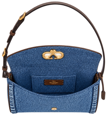 Valentino Garavani Devain Small Denim Shoulder Bag