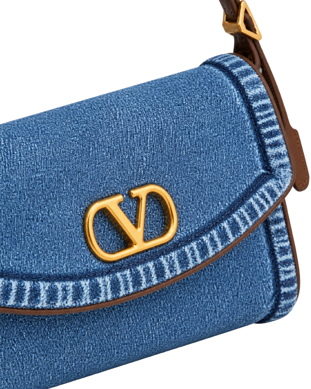 Valentino Garavani Devain Small Denim Shoulder Bag