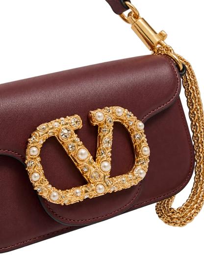 Valentino Garavani Maroon Loco Small Shoulder Bag