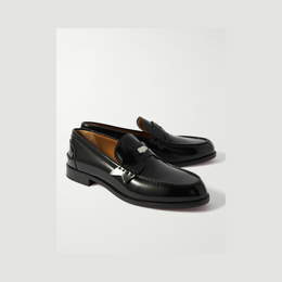 Valentino Garavani Polished Leather Penny Loafers – Black
