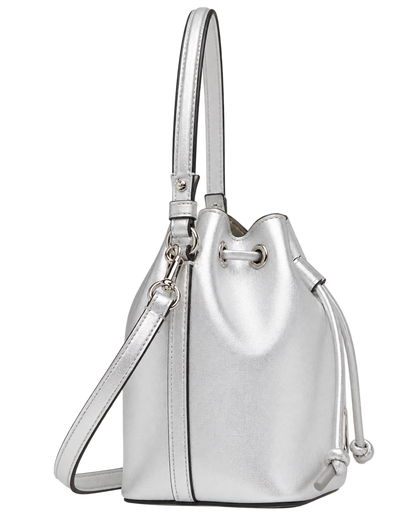 Valentino Garavani Silver Mini VLogo Signature Bucket Bag