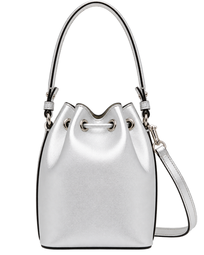 Valentino Garavani Silver Mini VLogo Signature Bucket Bag