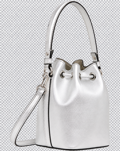 Valentino Garavani Silver Mini VLogo Signature Bucket Bag