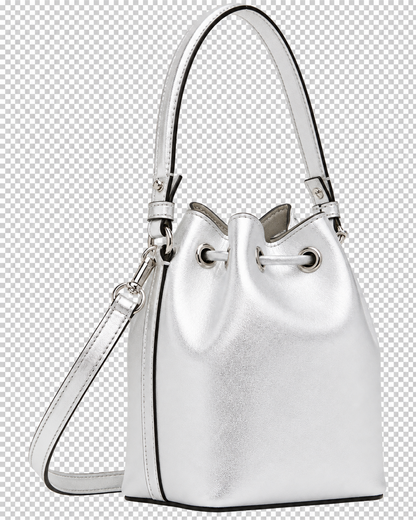 Valentino Garavani Silver Mini VLogo Signature Bucket Bag