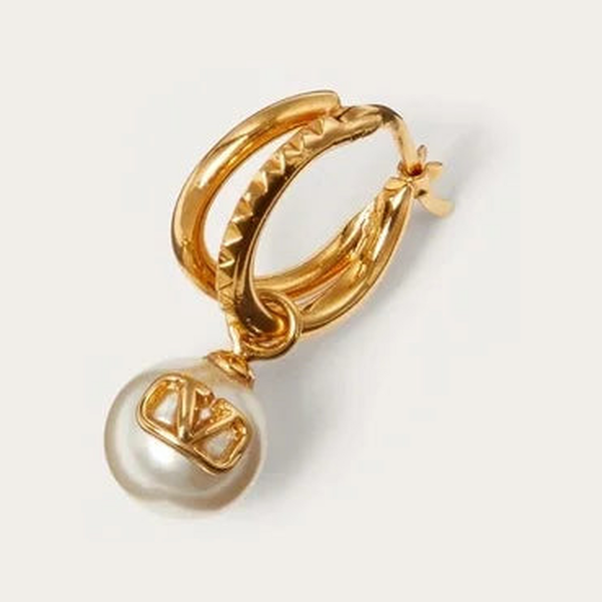 VALENTINO GARAVANI Vlogo Signature Metal Earrings SWAROVSKI Pearls