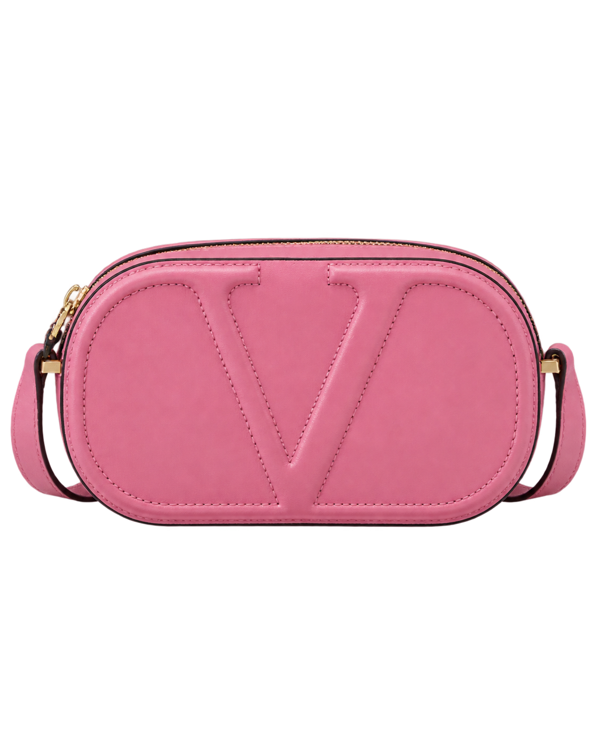 Valentino Pink Leather Logo Go Crossbody Bag