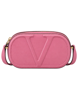Valentino Pink Leather Logo Go Crossbody Bag