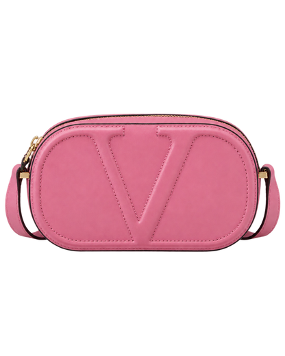 Valentino Pink Leather Logo Go Crossbody Bag