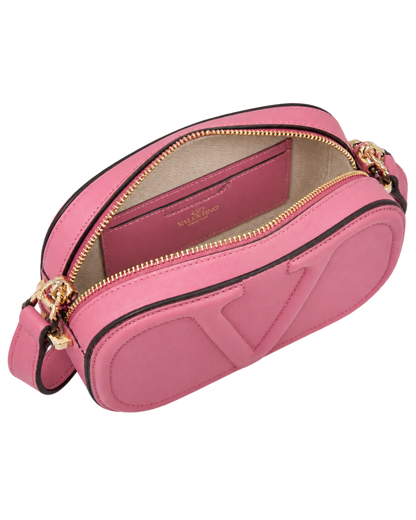 Valentino Pink Leather Logo Go Crossbody Bag