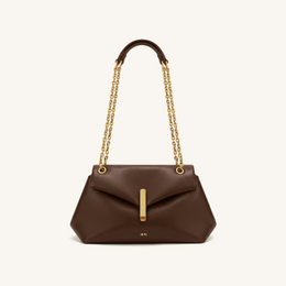 Valerie Chain Flap Shoulder Bag - Dark Brown