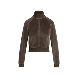 VELOUR SHRUNKEN TRACK JACKET | DARK SEPIA