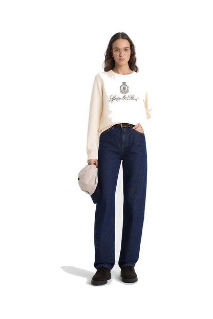 Vendome Knitted Sweater - Ecru/Navy