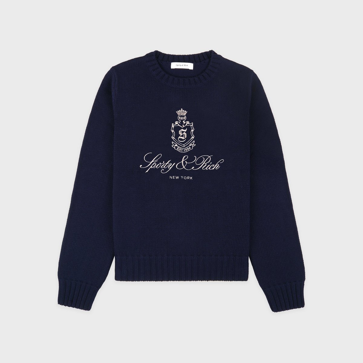 Vendome Knitted Sweater - Navy/Ecru