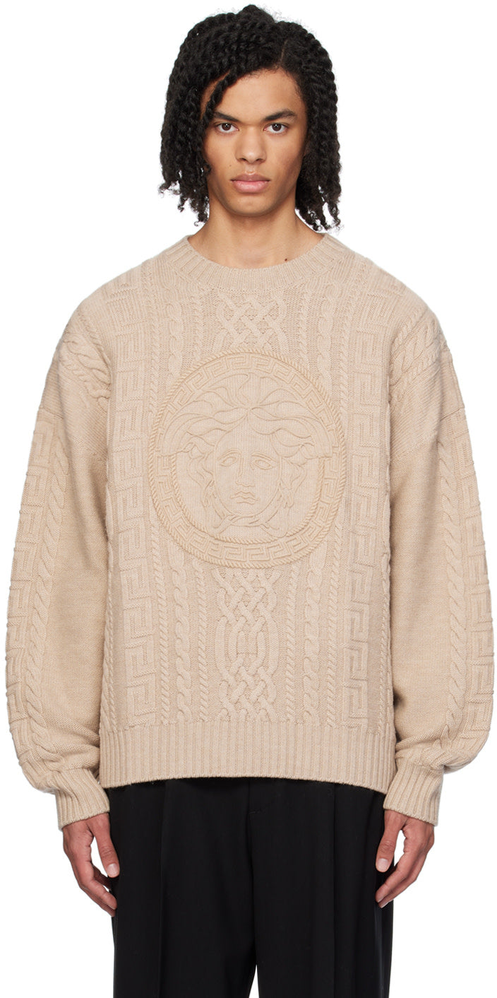 Versace Beige Medusa Sweater