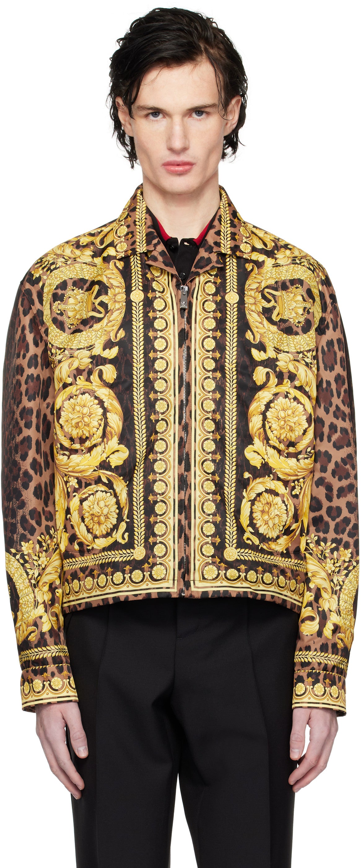 Versace Black & Gold Wild Barocco Blouson Jacket