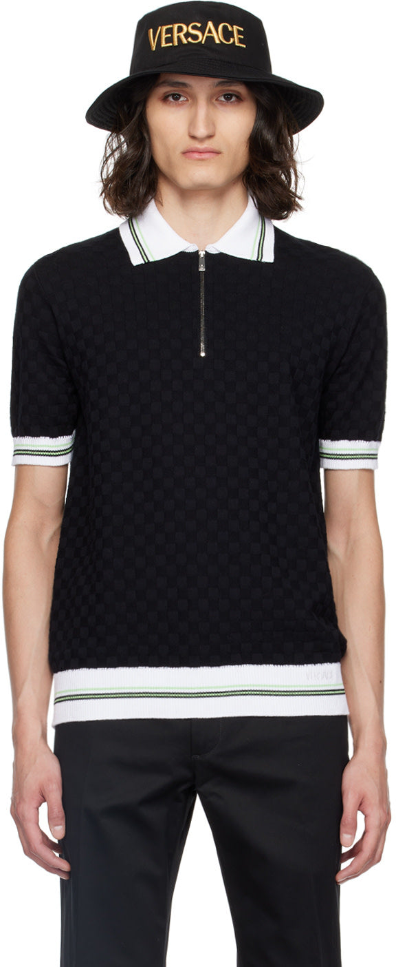 Versace Black & White Contrasto Polo