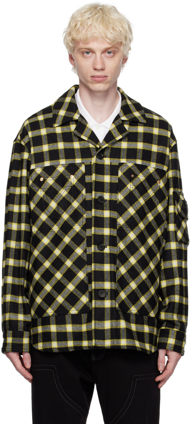 Versace Black & Yellow Check Shirt