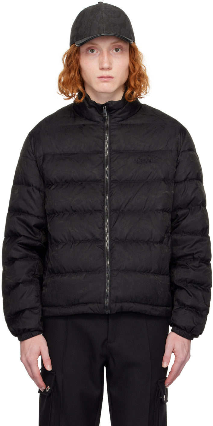 Versace Black Barocco Down Jacket