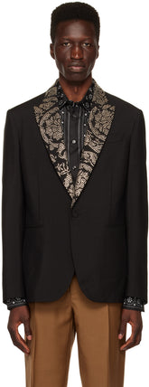 Versace Black Barocco Evening Blazer
