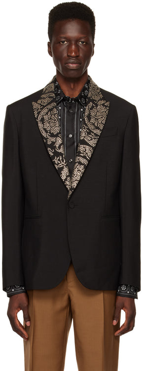 Versace Black Barocco Evening Blazer