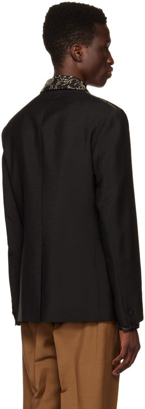 Versace Black Barocco Evening Blazer