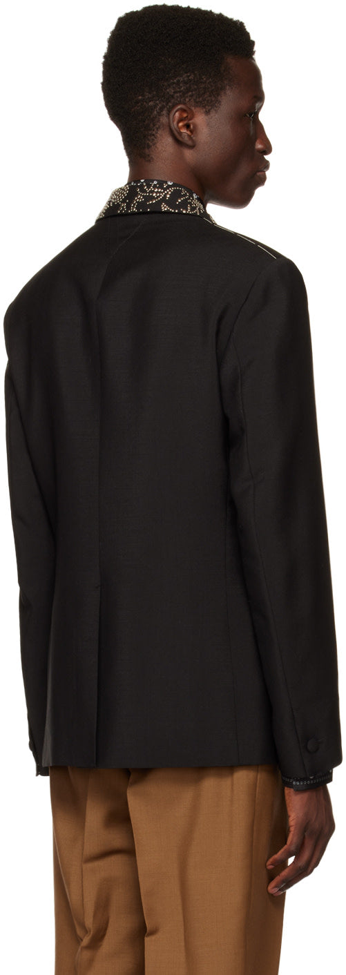 Versace Black Barocco Evening Blazer