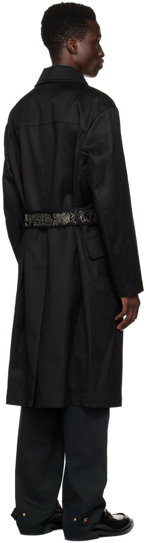 Versace Black Belted Coat