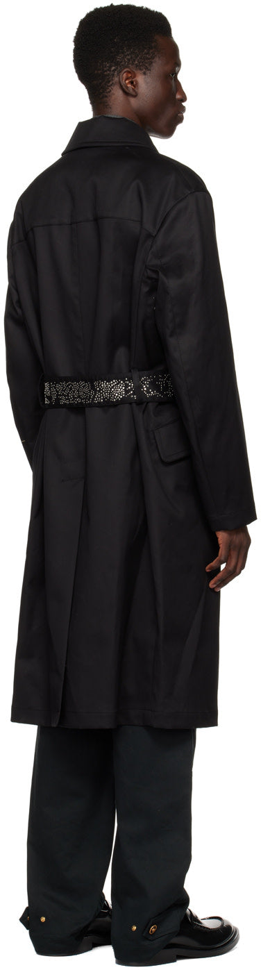 Versace Black Belted Coat